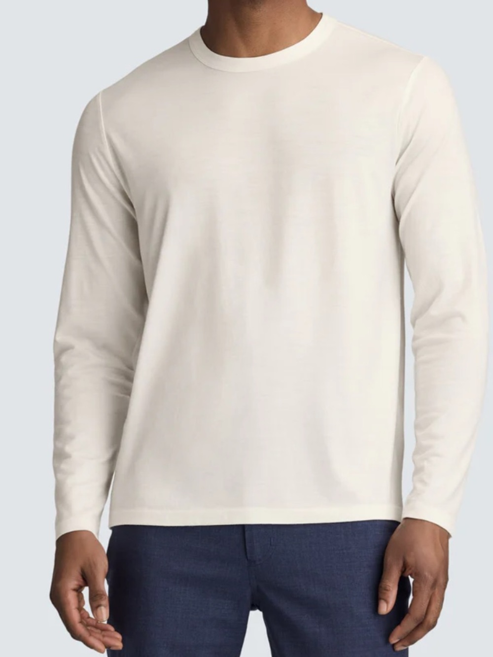 Unbound Merino - Men's Long Sleeve Merino Crew Shirt. Size XL. Natural White